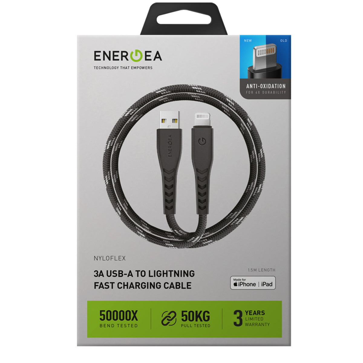 NyloFlex 1.5M 3A USB to Lightning Kablo