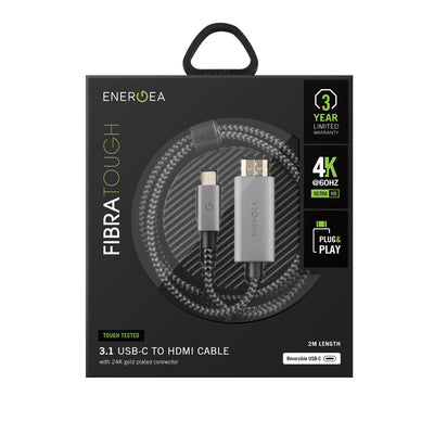 FibraTough 2M 4K 60 Hz Type-C to HDMI Kablo