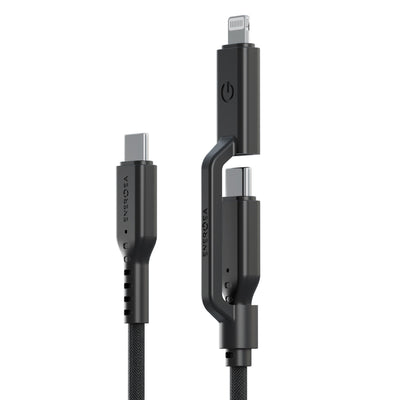 Flow Duo 2in1 1.5M 240W Type-C to Type-C ve Lightning PD Kablo