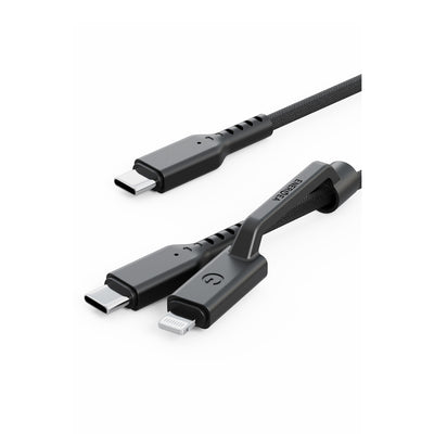 Flow Duo 2in1 1.5M 240W Type-C to Type-C ve Lightning PD Kablo