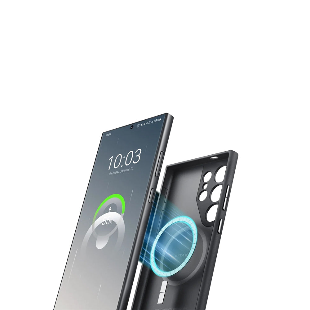 Ultra-Slim Classic Black-Grey Twill Serisi Kılıf - Samsung S24 Ultra