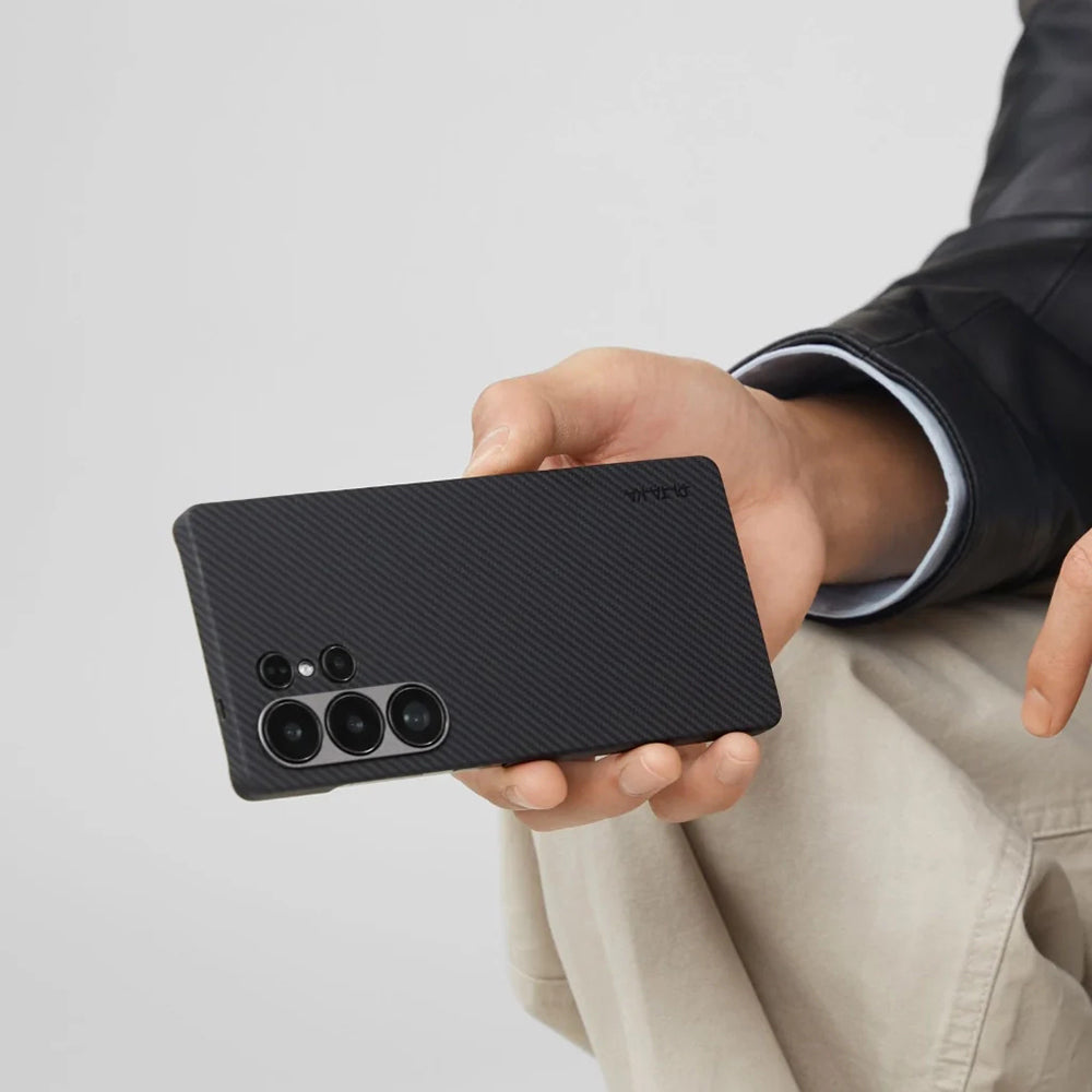 Ultra-Slim Classic Black-Grey Twill Serisi Kılıf - Samsung S25 Ultra