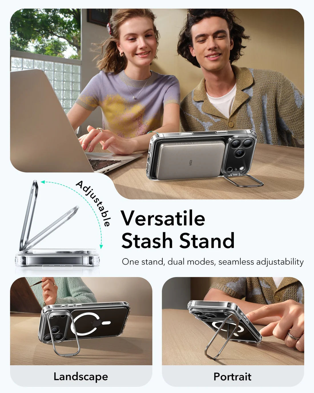 Classic Hybrid Serisi Standlı Kılıf - iPhone 17 Pro Max
