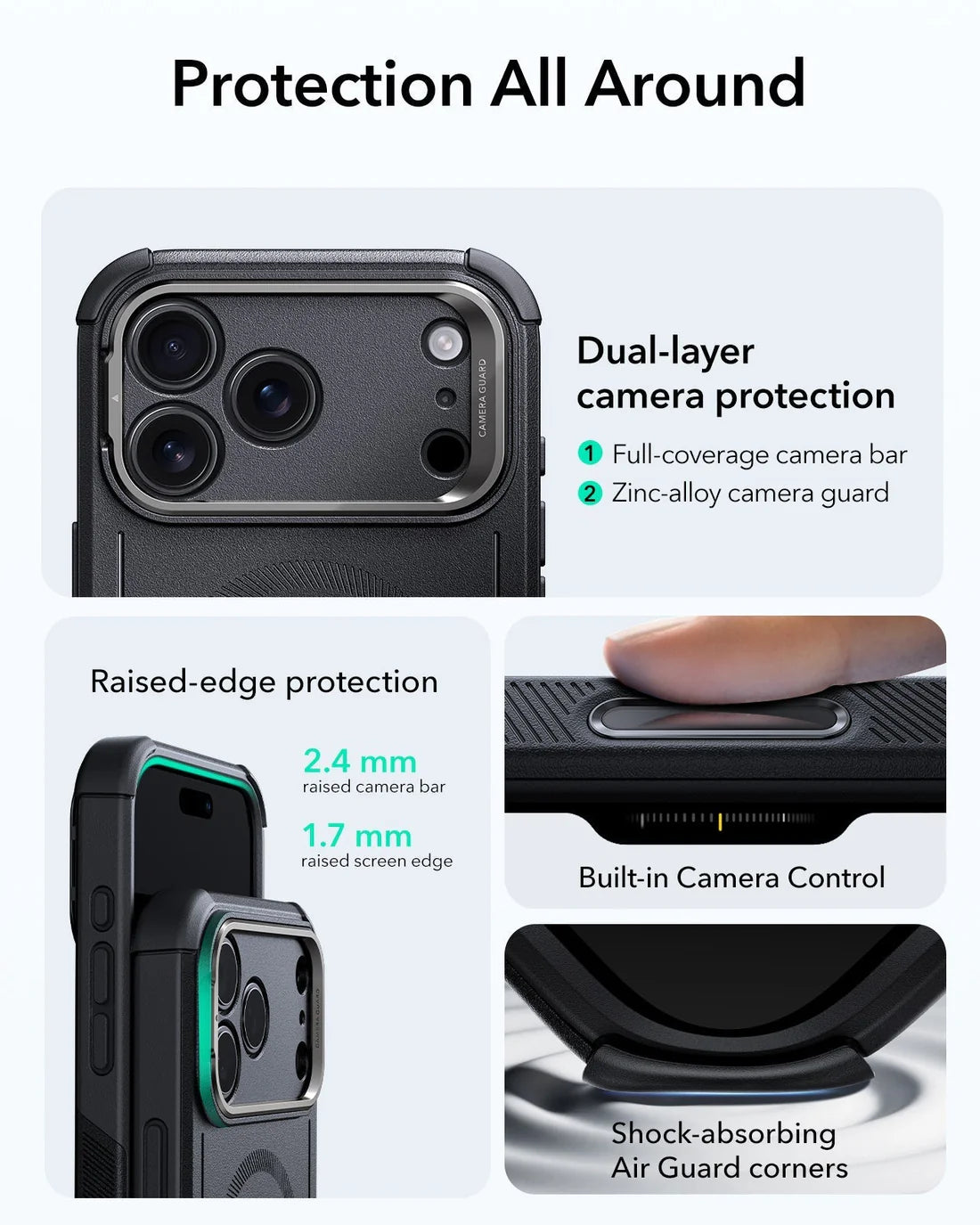Cyber Tough Serisi Armor Kılıf - iPhone 17 Pro Max