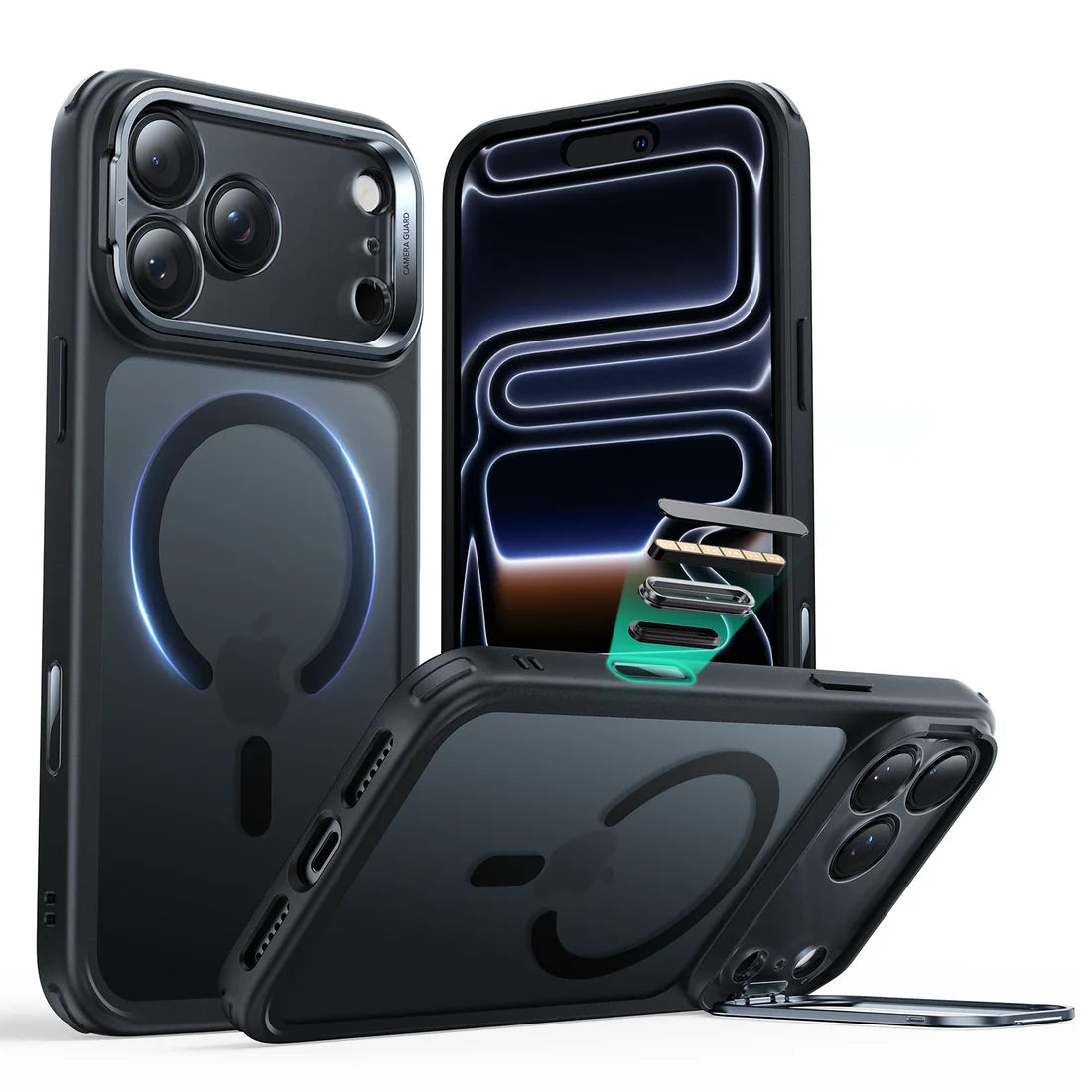 Classic Hybrid Serisi Standlı Kılıf - iPhone 17 Pro Max