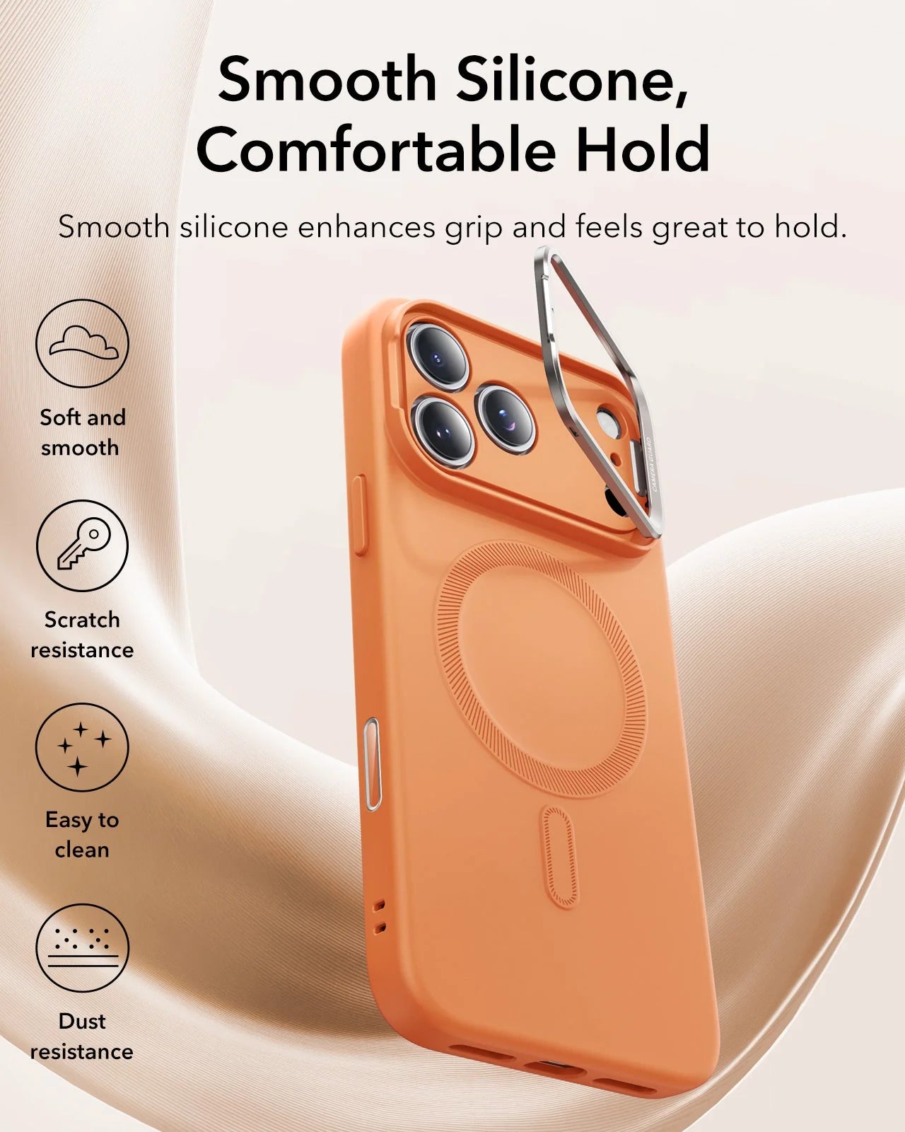 Cloud Soft Serisi Silicone Standlı Kılıf - iPhone 17 Pro