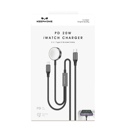 Type-C to Lightning 2-in-1 Apple Watch Şarj Kablosu