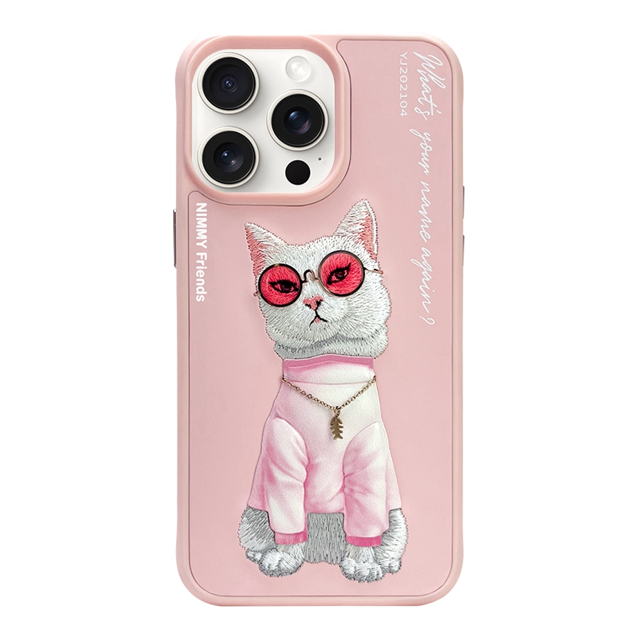 Cool Pink Cat Serisi Kılıf - iPhone 14 Pro Max
