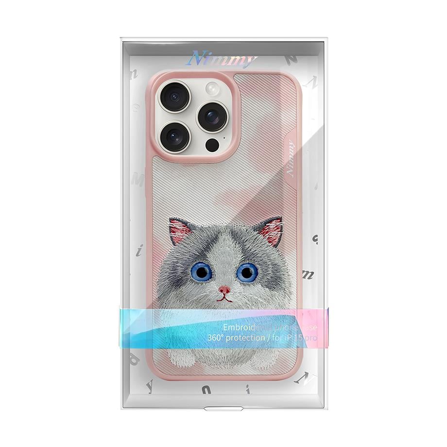 Pink Cat Big Eyes Serisi Kılıf - iPhone 15 Pro Max
