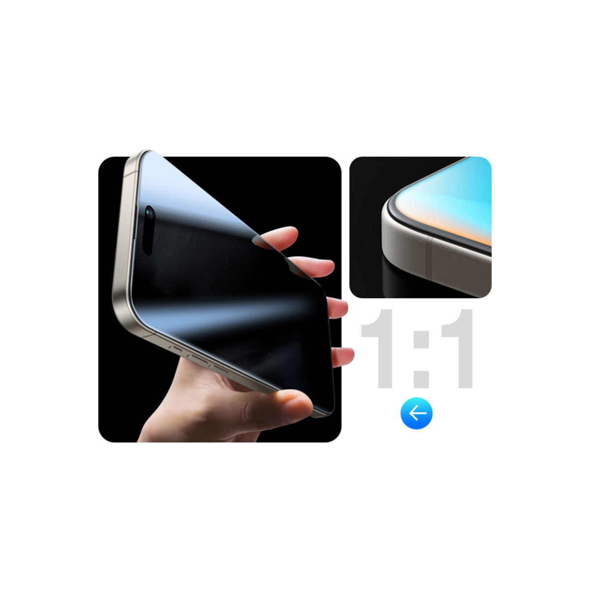 GlassGo Uygulama Kitli Privacy Ekran Koruyucu - iPhone 15